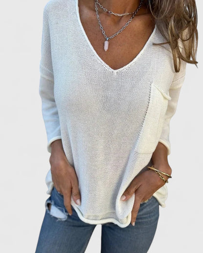 Addison | Comfortable V Neck Knit Top