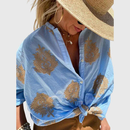 Amber | Elegant Embroidered Light Blouse