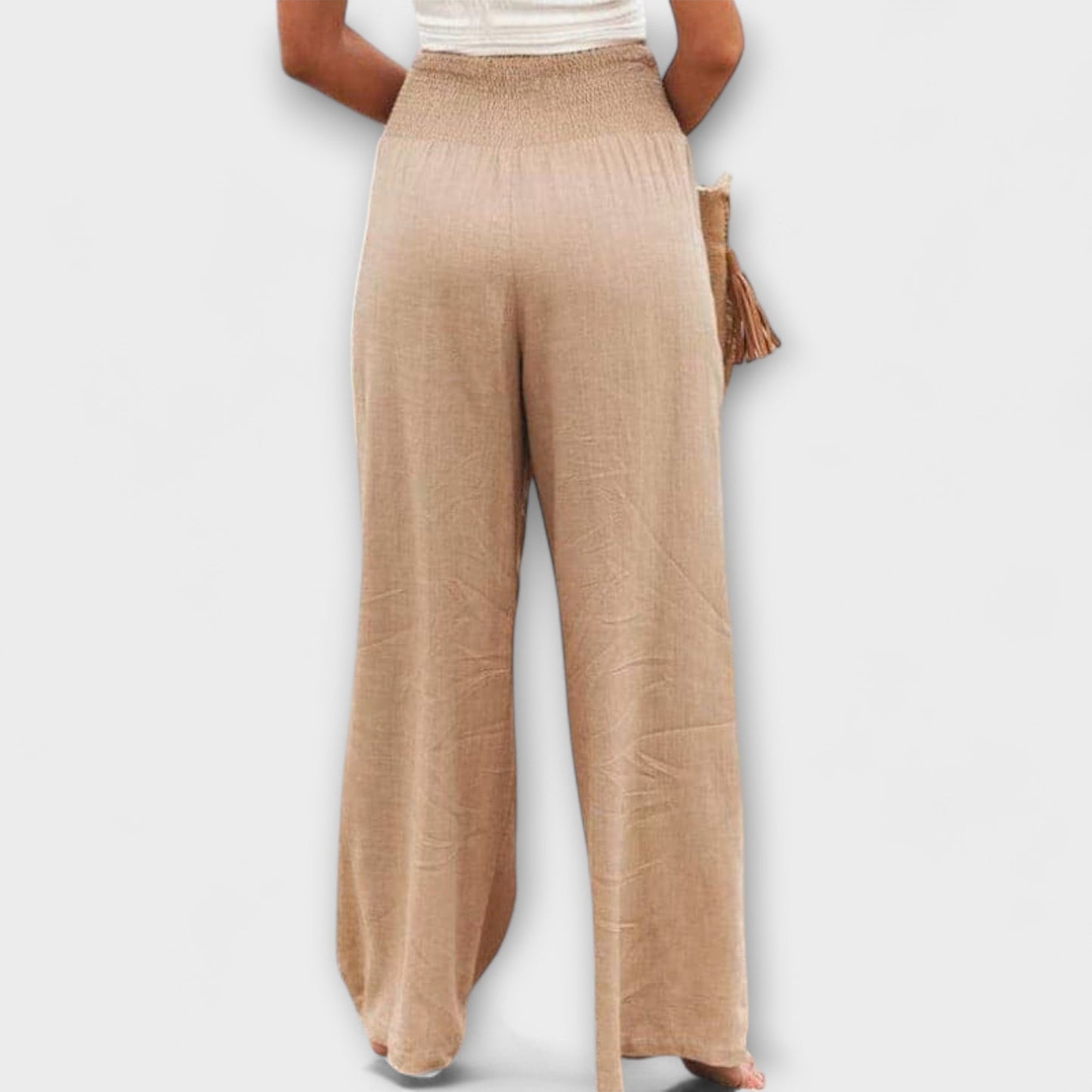 Amber | High Waist Pleated Wide Leg Pants