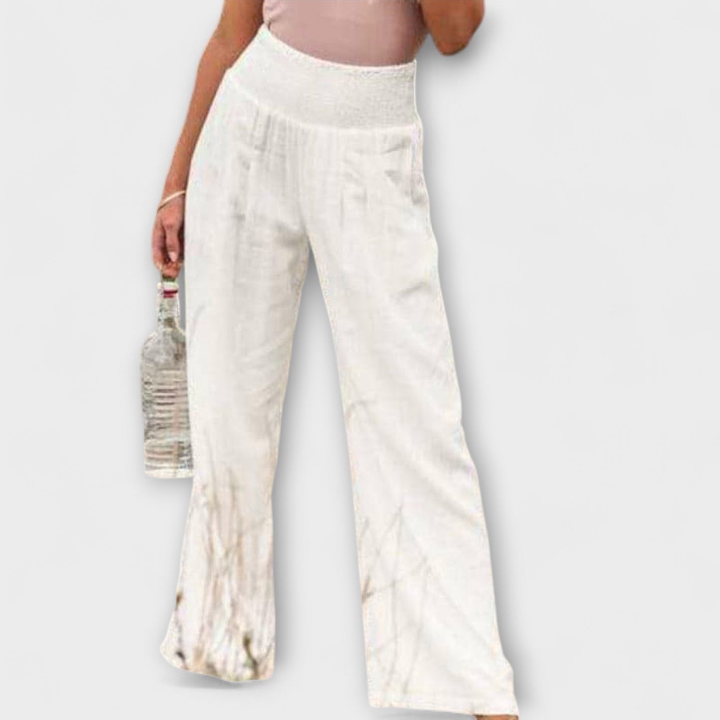 Amber | High Waist Pleated Wide Leg Pants