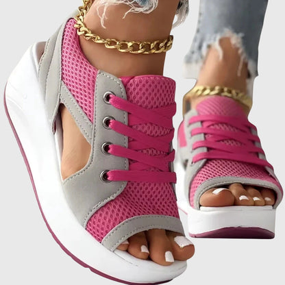 Aria | Lace Up Wedge Sandals