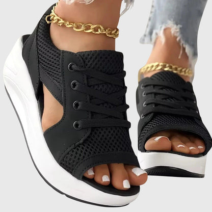 Aria | Lace Up Wedge Sandals