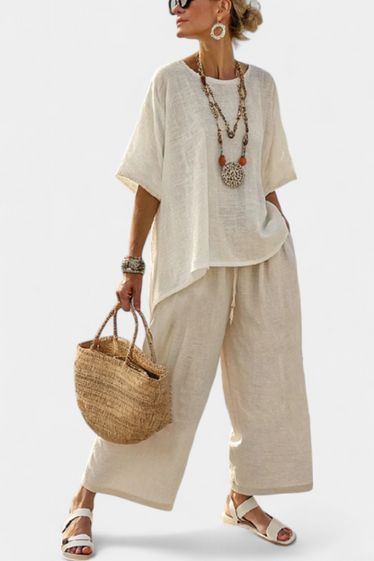 Aubrey | Comfortable Boho Top and Wide Leg Pants Set