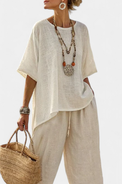 Aubrey | Comfortable Boho Top and Wide Leg Pants Set