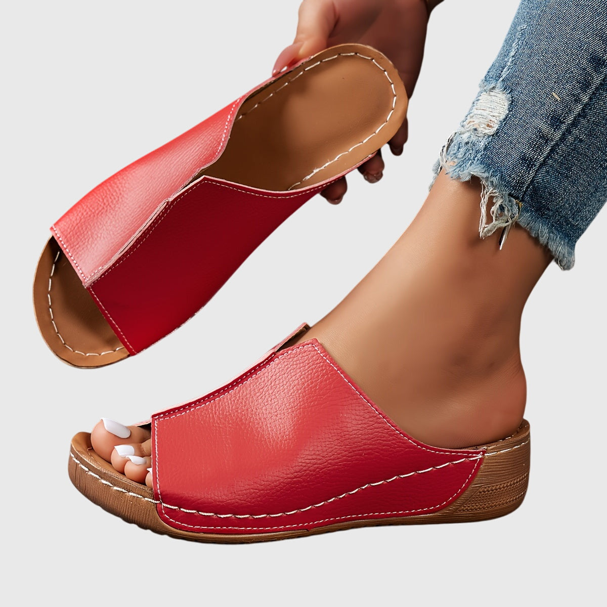 Aubrey | Orthopedic Wedge Mule Sandals
