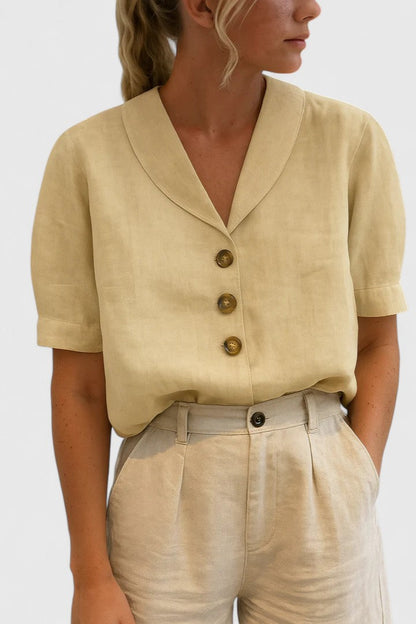 Audrey | Collared Button Front Blouse