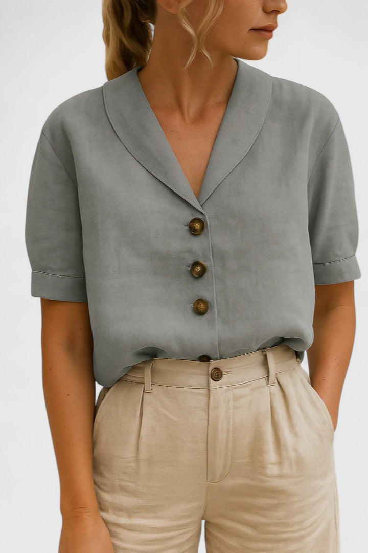 Audrey | Collared Button Front Blouse
