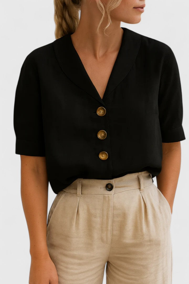 Audrey | Collared Button Front Blouse