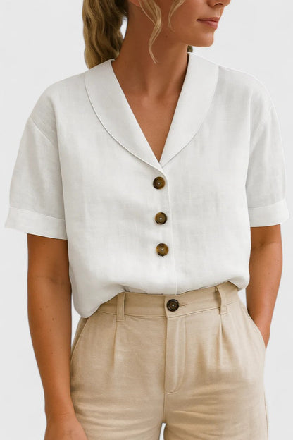 Audrey | Collared Button Front Blouse