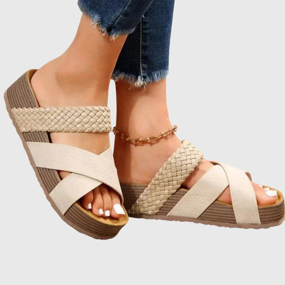 Audrey | Orthopedic Woven Platform Mule Sandals