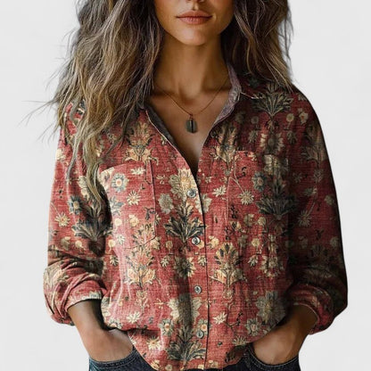Autumn | Vintage Floral Button Down Blouse