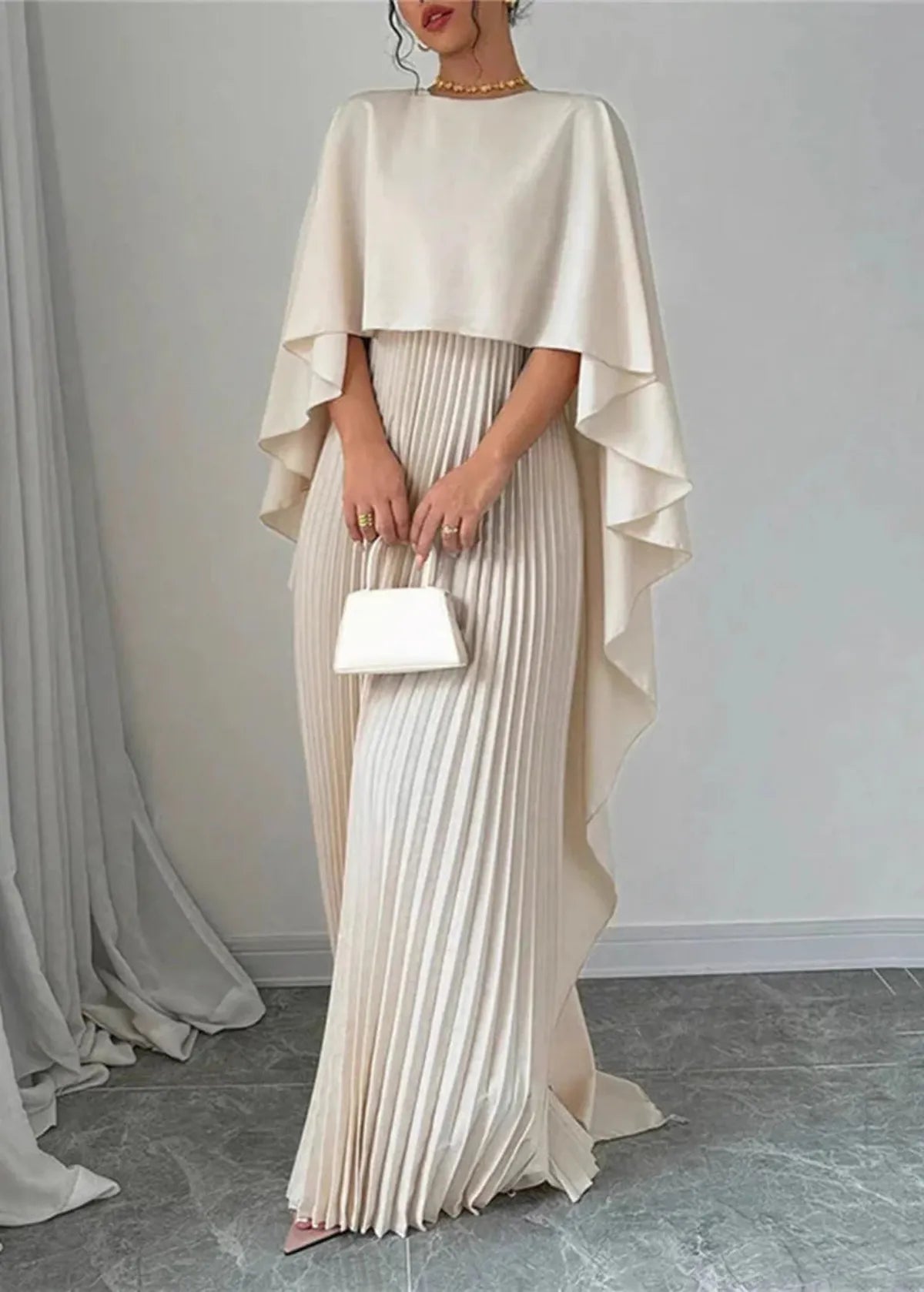 Danielle | Cape Maxi Dress for Wedding Guest