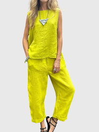 Bella | Casual Sleeveless Top and Pants Matching Set