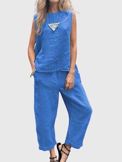 Bella | Casual Sleeveless Top and Pants Matching Set