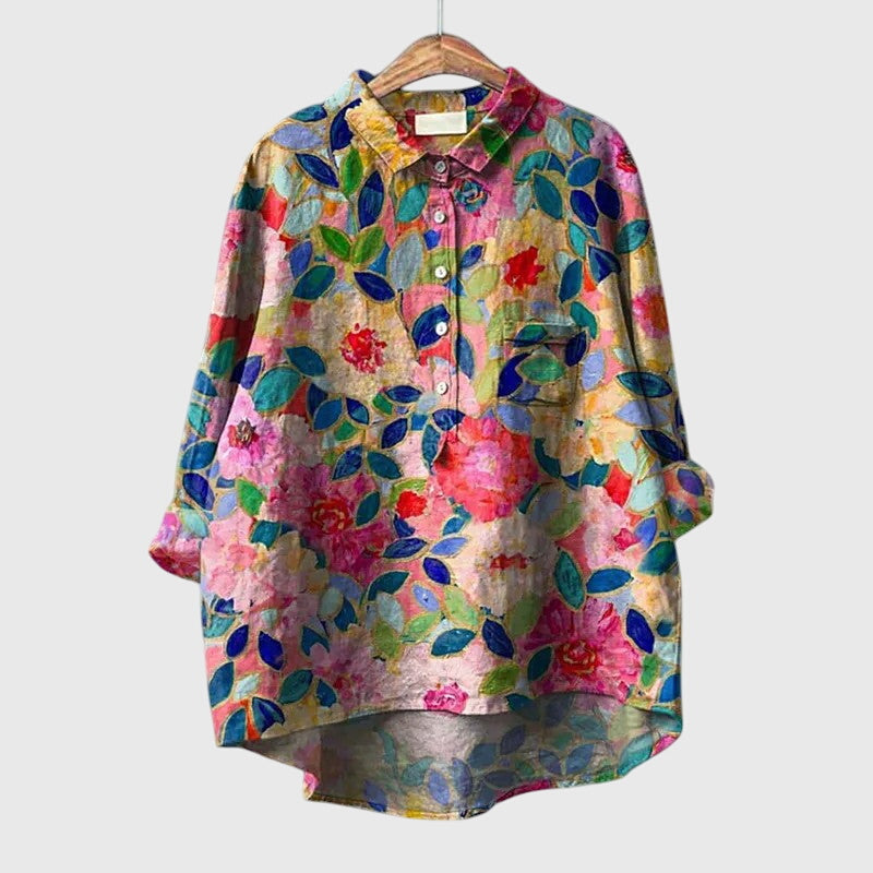 Bella | Floral Longline Blouse Shirt