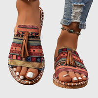 Bella | Orthopedic Boho Print Flat Sandals