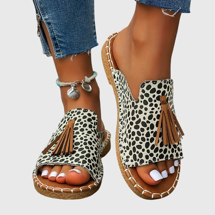 Bella | Orthopedic Boho Print Flat Sandals