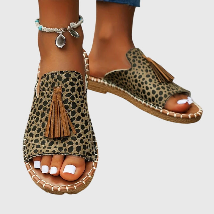 Bella | Orthopedic Boho Print Flat Sandals