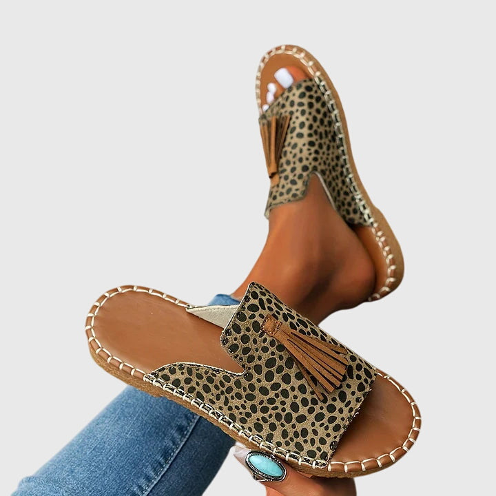 Bella | Orthopedic Boho Print Flat Sandals