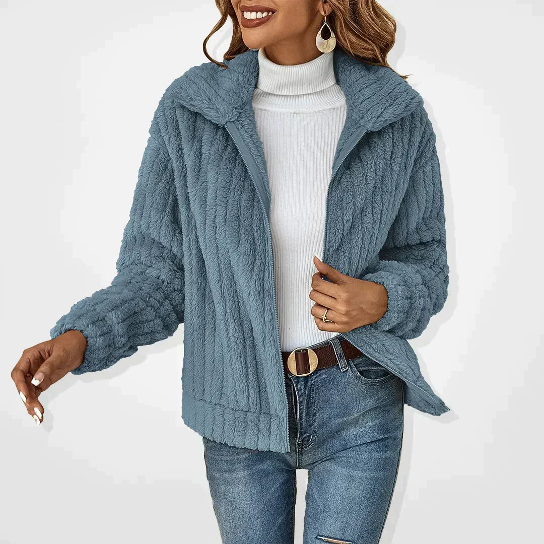 Skylar | Sherpa Zip Cardigan