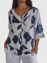 Brooke | Floral Print V-Neck Blouse