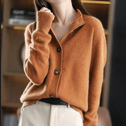 Brooklyn | Elegant Mock Neck Button Front Cardigan