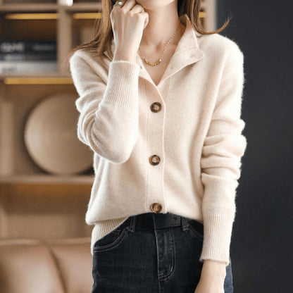 Brooklyn | Elegant Mock Neck Button Front Cardigan