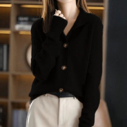 Brooklyn | Elegant Mock Neck Button Front Cardigan