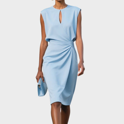 Claire | Elegant Side Sleeveless Midi Dress