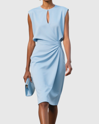 Claire | Elegant Side Sleeveless Midi Dress