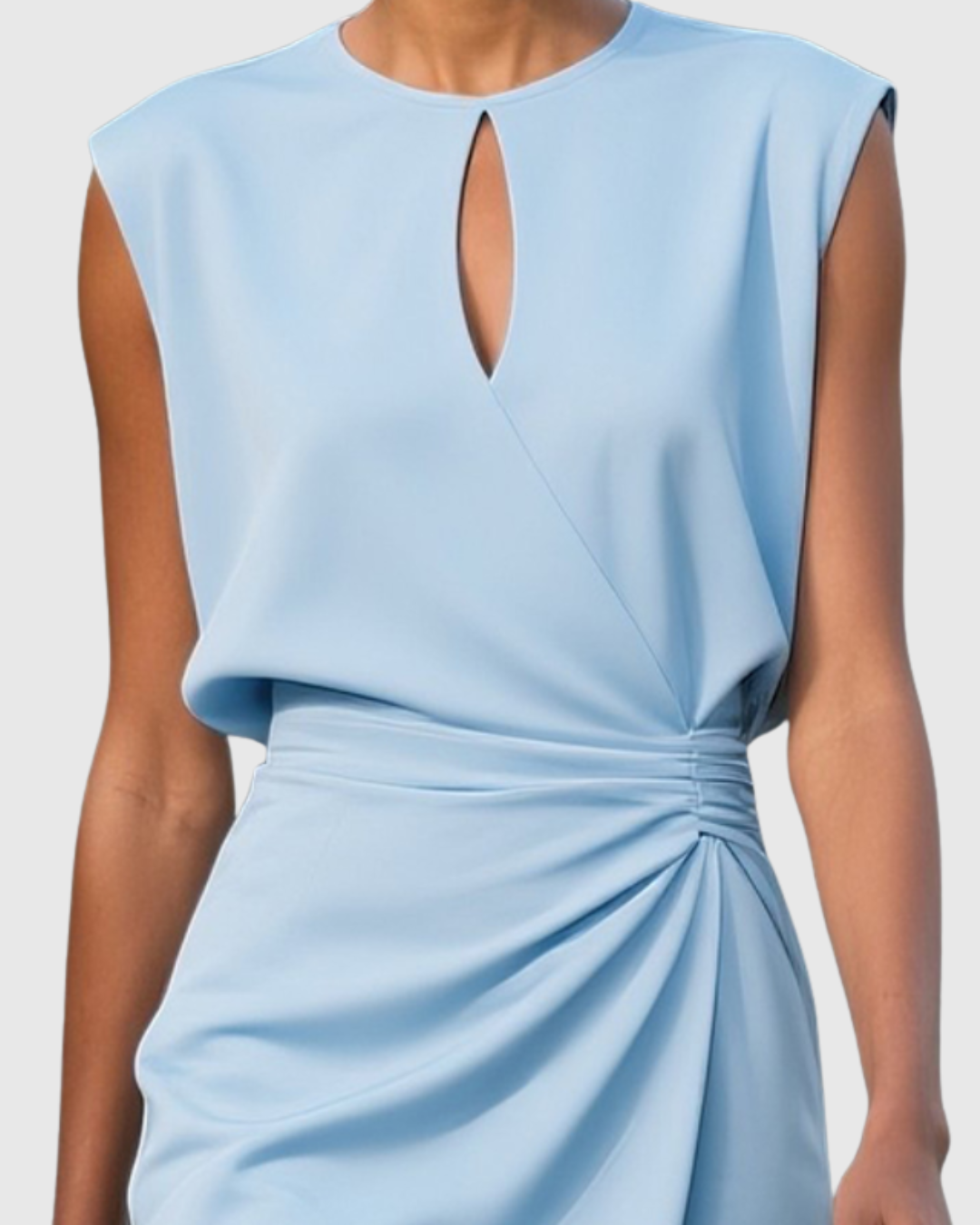 Claire | Elegant Side Sleeveless Midi Dress