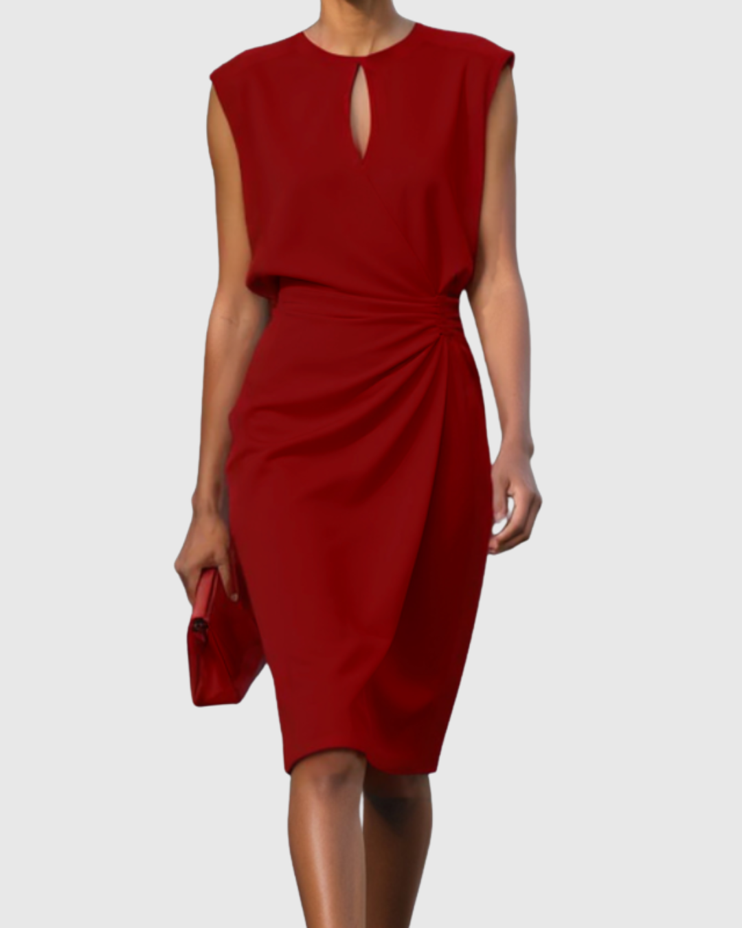 Claire | Elegant Side Sleeveless Midi Dress