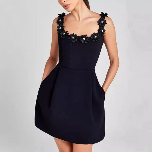 Cora | Elegant Mini Dress With Floral Detail