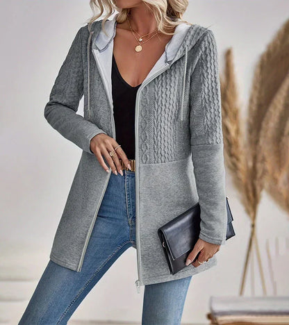 Autumn | Longline Hooded Zip Cardigan