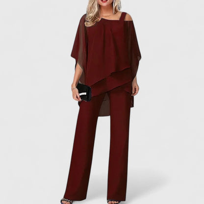 Evelyn | Elegant 2 Piece Matching Top and Pants Set