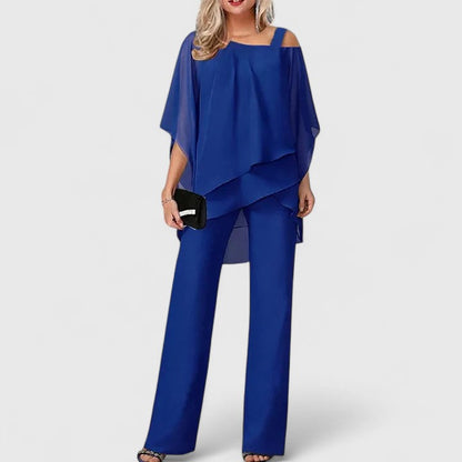 Evelyn | Elegant 2 Piece Matching Top and Pants Set