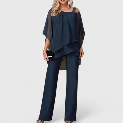 Evelyn | Elegant 2 Piece Matching Top and Pants Set