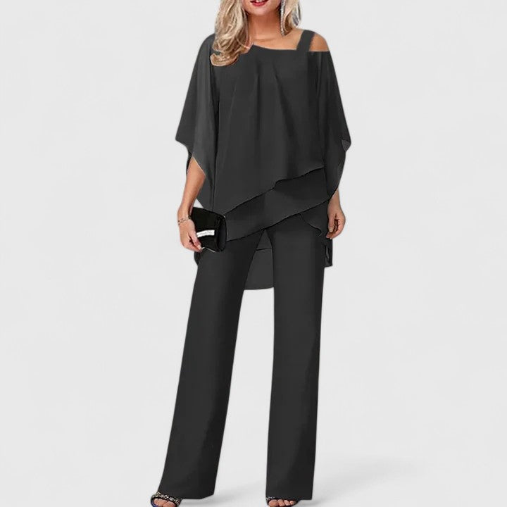 Evelyn | Elegant 2 Piece Matching Top and Pants Set