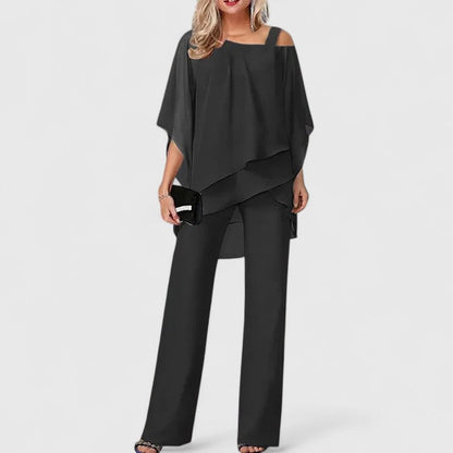 Evelyn | Elegant 2 Piece Matching Top and Pants Set