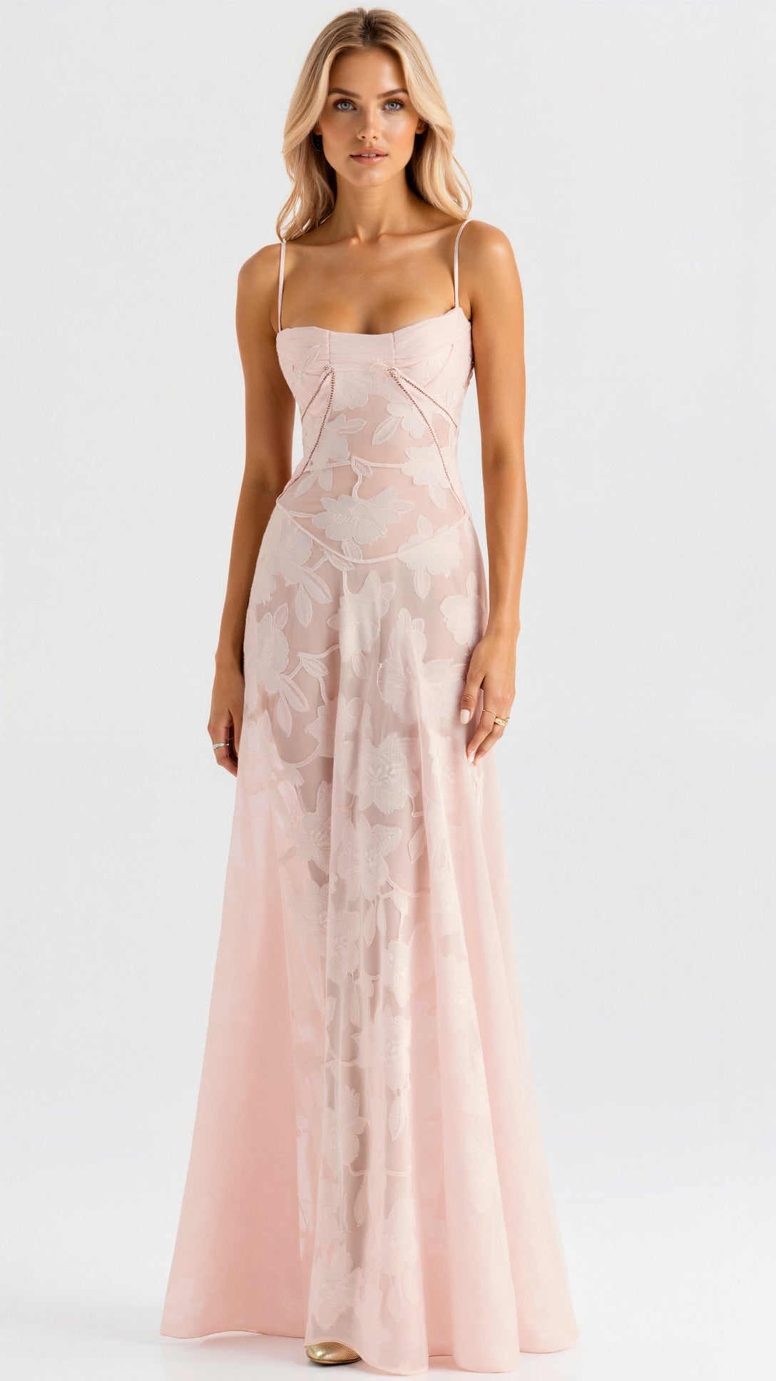 Vivian | Lace Bustier Maxi Dress for Wedding Guest