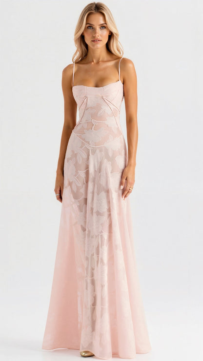 Vivian | Lace Bustier Maxi Dress for Wedding Guest