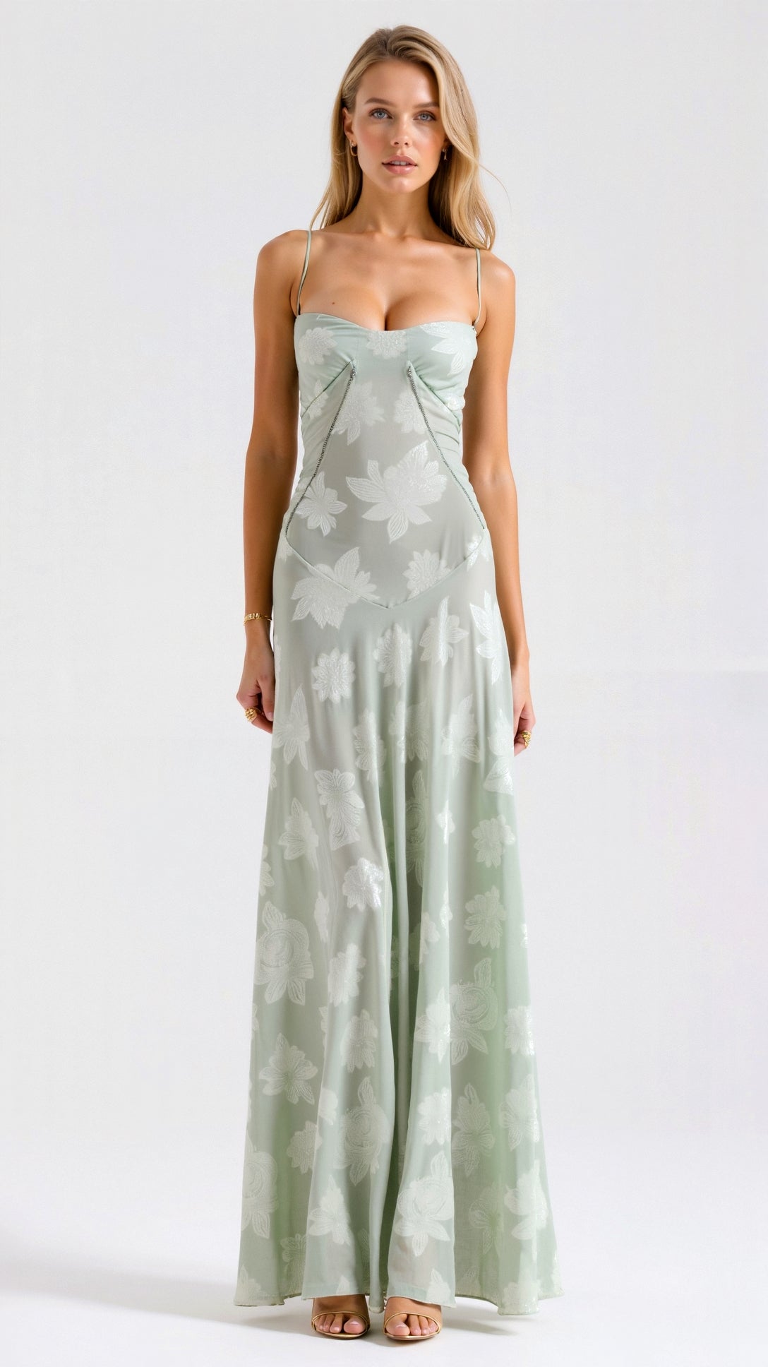 Vivian | Lace Bustier Maxi Dress for Wedding Guest
