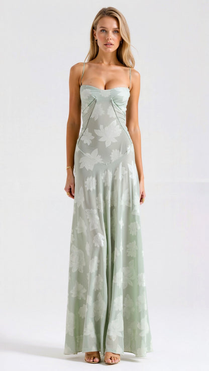 Vivian | Lace Bustier Maxi Dress for Wedding Guest