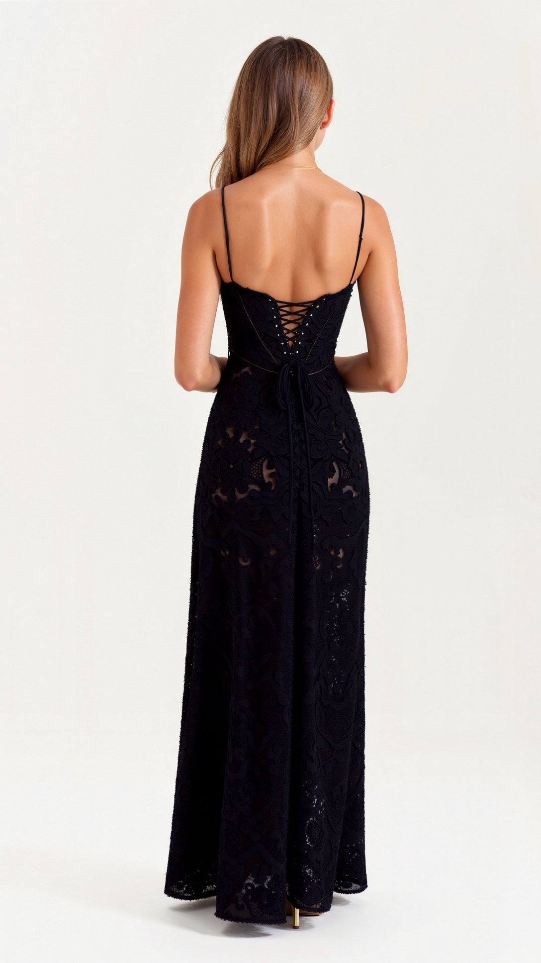 Vivian | Lace Bustier Maxi Dress for Wedding Guest