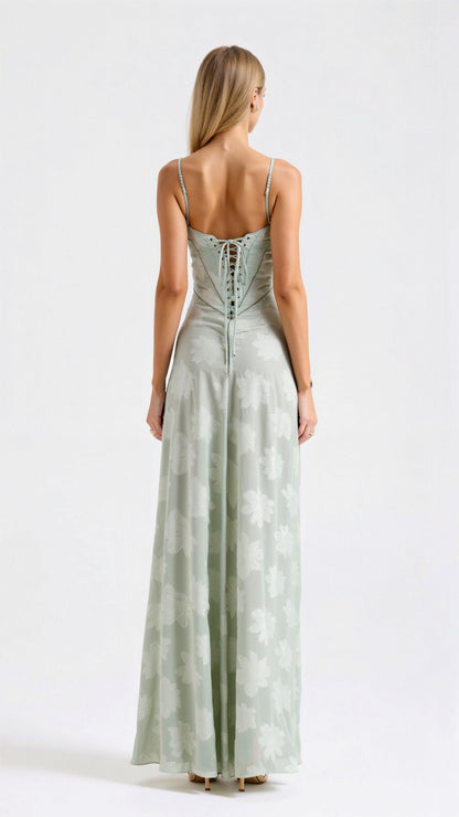 Vivian | Lace Bustier Maxi Dress for Wedding Guest