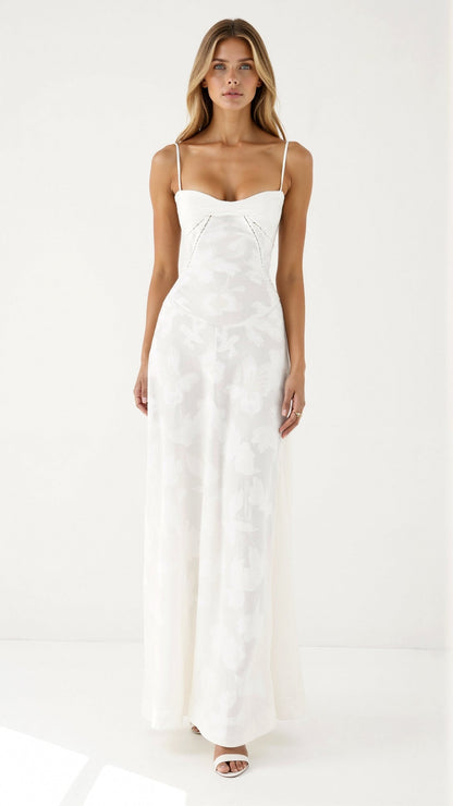 Vivian | Lace Bustier Maxi Dress for Wedding Guest