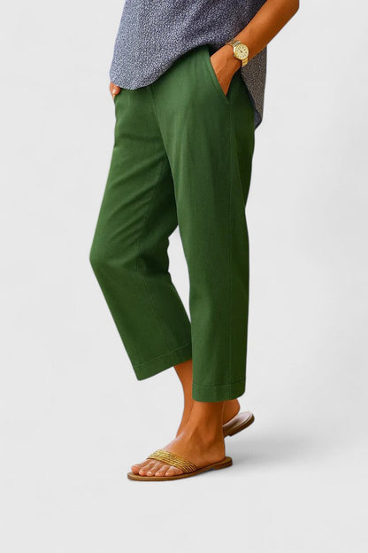 Fiona | Comfortable Cuffed Hem Cropped Pants