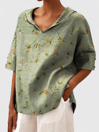 Fiona | Floral Print Collar Relaxed Shirt
