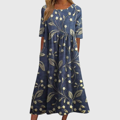 Fiona | Floral Print Midi Dress