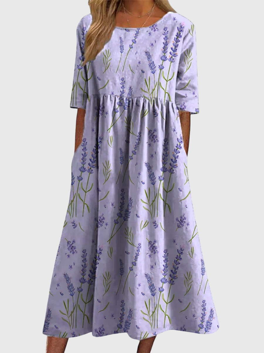 Fiona | Floral Print Midi Dress